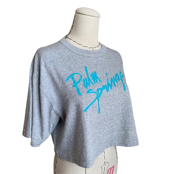Vintage 80s Palm Springs Crop Top Single Stitch T-Shirt Graphic Rad Heaven - Picture 7 of 8